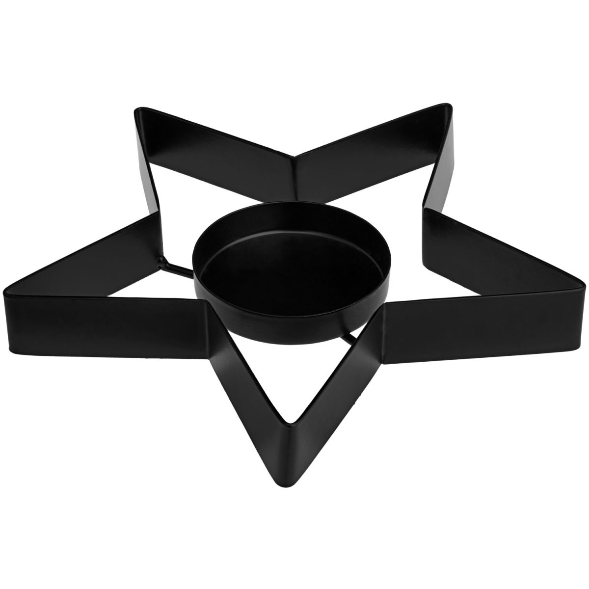 Portacandele natalizo Aleesha; 18.5x19 cm (ØxH); nero; a stella; 2 pz. / confezione