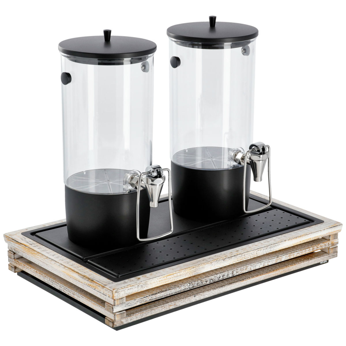 Distributore di bevande Natchez doppio 1/1 VEGA; Misura GN 1/1, 57.5x37x50.8 cm (LxLxH); bianco vintage/trasparente/nero; rettangolare