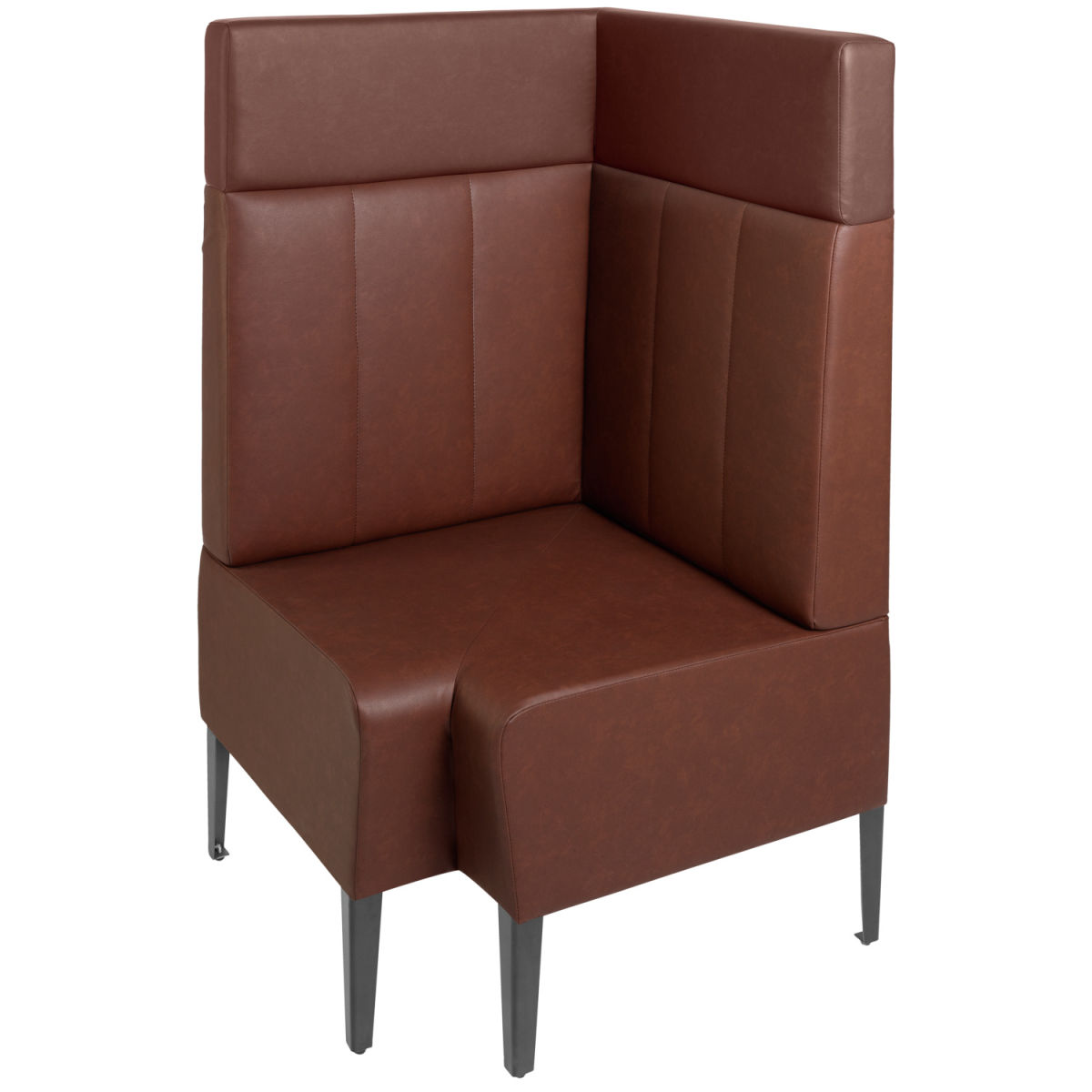 VEGA Polstersitzecke Adapto mit Rückenelement und Aufsatzpolster 75x75x127 cm (BxTxH); Sitz braun, Gestell schwarz