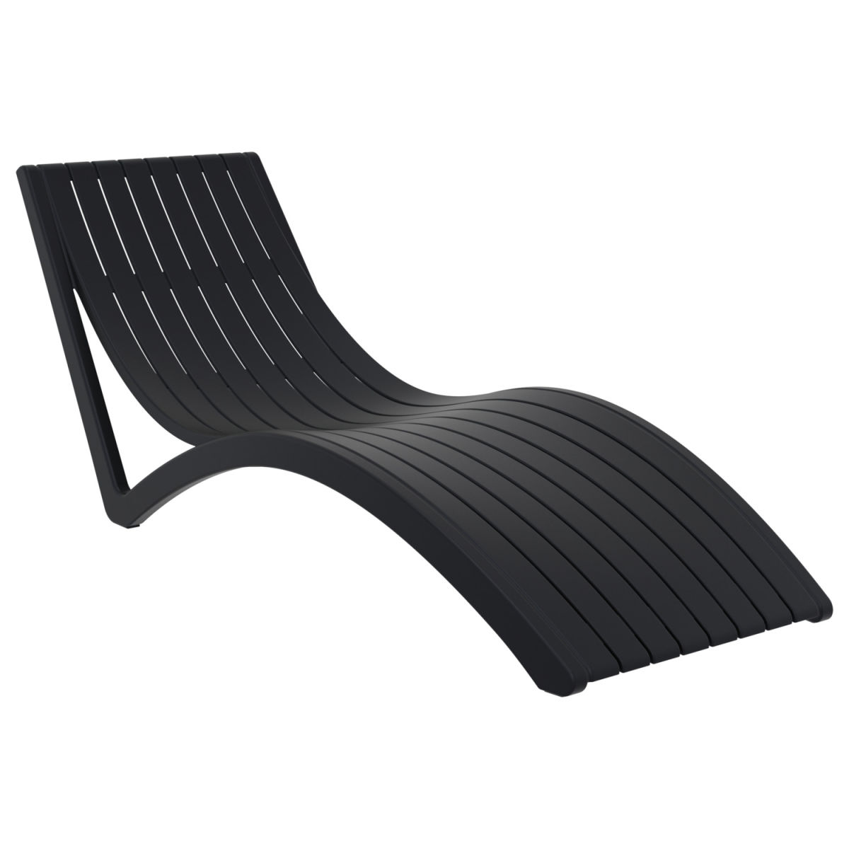 Tumbona Slim Siesta; 180x72x70 cm (LgxAnxAt); negro