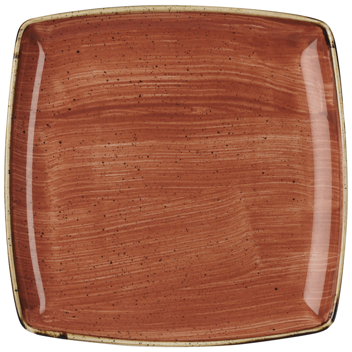 Piatto fondo Stonecast Orange quadrato Churchill; 26.8 cm (L); arancione/marrone; quadrata; 6 pz. / confezione