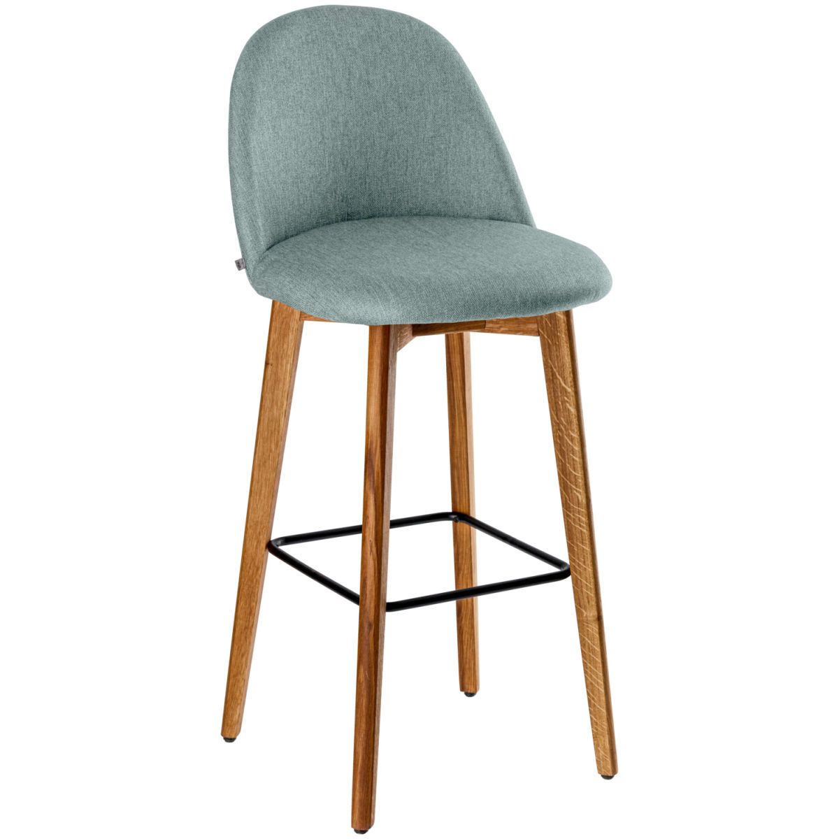 VEGA Barstuhl Alwin 47x48x111 cm (BxTxH); Sitz hellblau, Gestell eiche/natur