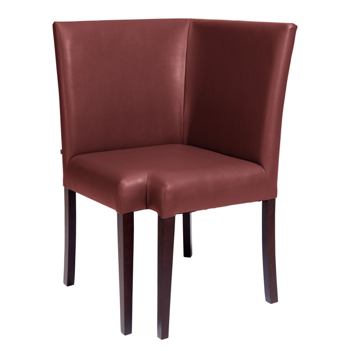 VEGA Eckelement Elegance 63x63x95.5 cm (BxTxH); Sitz bordeaux, Gestell wenge