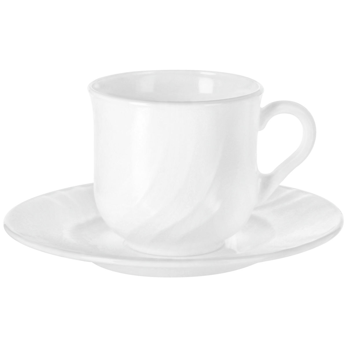 Bormioli Rocco Koffiekop en -schotel Ebro; 235ml, 8.1x7.6 cm (ØxH); wit; 6 set / verpakking