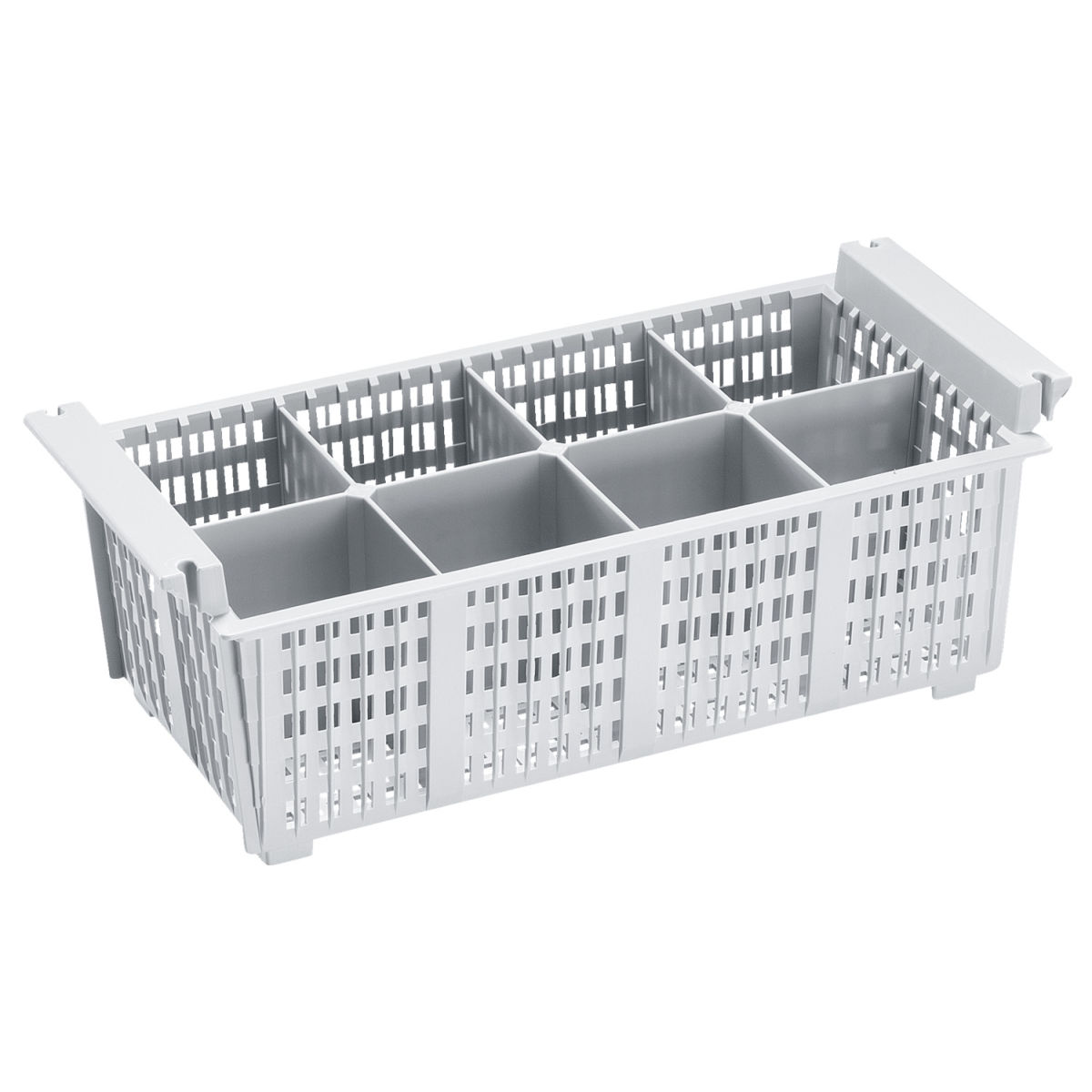 Cesto per posate per lavastoviglie 8 scomparti PULSIVA; 20.5x42.5x15 cm (LxPxH); grigio