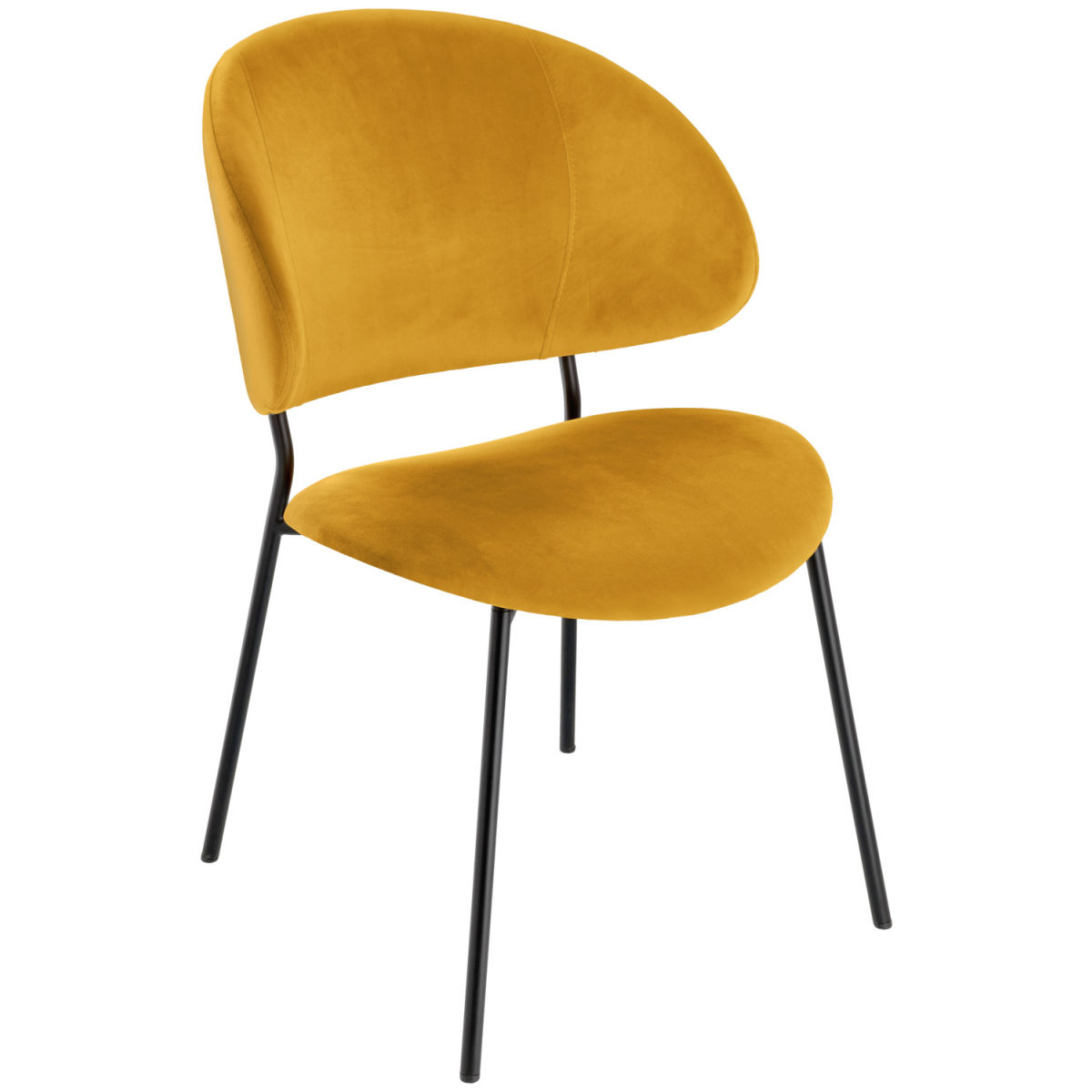 Sedia Lindo velluto VEGA; 55x65x85 cm (LxPxH); seduta oro, struttura nero