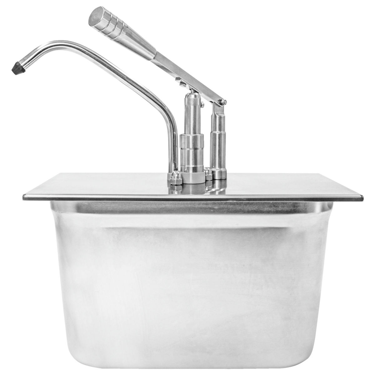 Dispenser a leva per contenitori GN Parto Schneider; Misura GN 1/3, 18.3x33x33 cm (LxLxH); acciaio inox