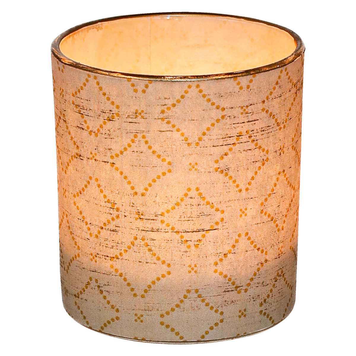 Portacandele Pelin VEGA; 8x9 cm (ØxH); beige/oro; 2 pz. / confezione