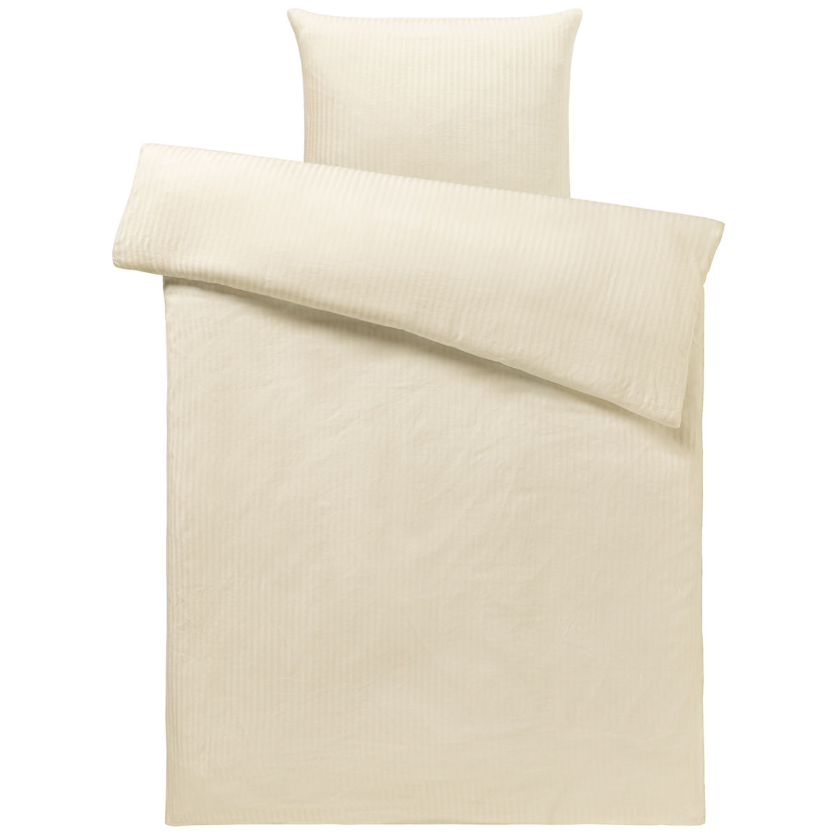 Set copripiumino e federa Satina 10 mm PULSIVA; 140x200 cm (LxL), 70x90 cm (LxL); champagne