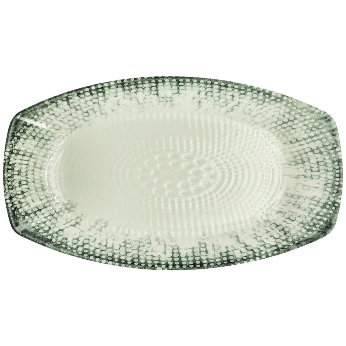 Piato da portata Kuori rettangolare VEGA; 36x21 cm (LxL); bianco/grigio/nero; rettangolare; 3 pz. / confezione