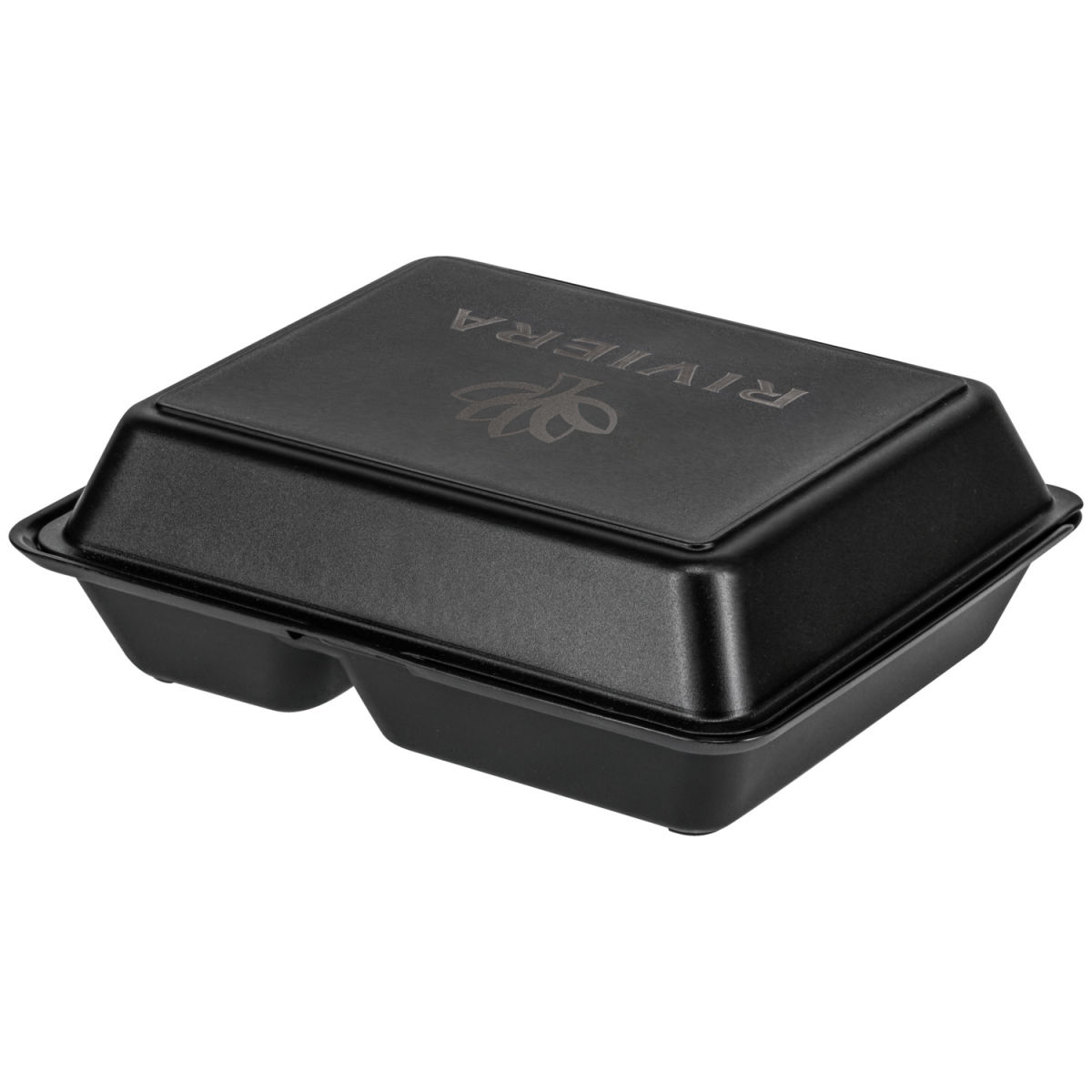 Lunch Box Yari media con 2 scomparti elasto REuse; 800ml, 15.7x24.6x6.1 cm (LxLxH); nero; rettangolare; 25 pz. / confezione