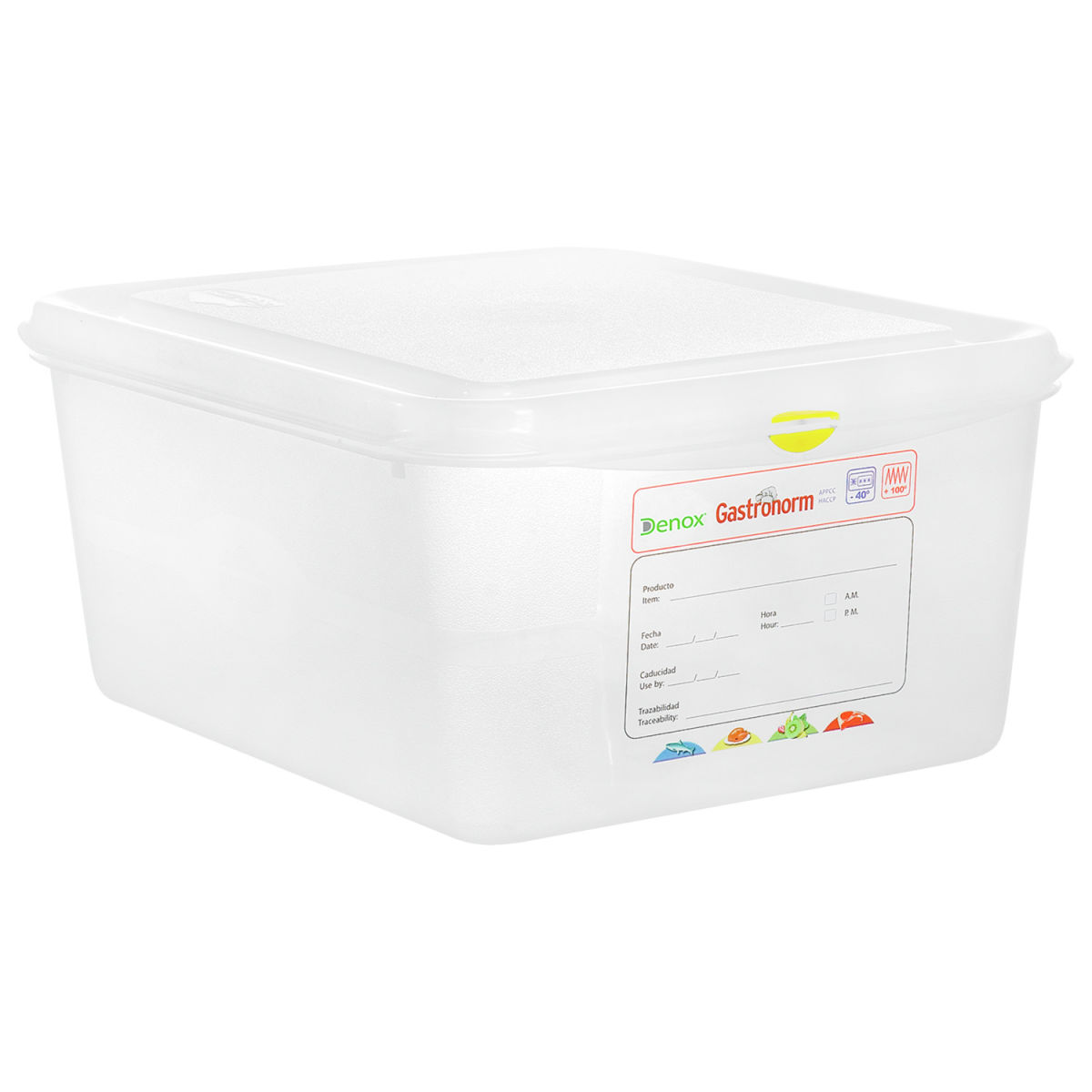 Denox GN-Kunststoffbehälter Dena 1/6 GN 1/6, 2.6 l, 17.6x16.2x15 cm (LxBxT); transparent; 12 Stück / Pack