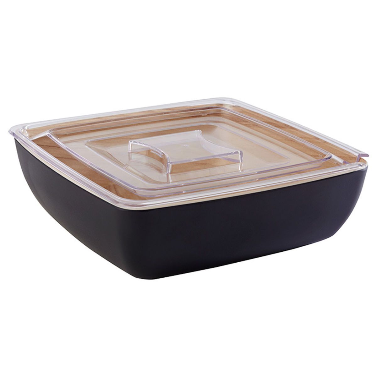 Coperchio per ciotola Slate APS; 1ml, 25.5x25.5x1.5 cm (LxLxH); trasparente; quadrata