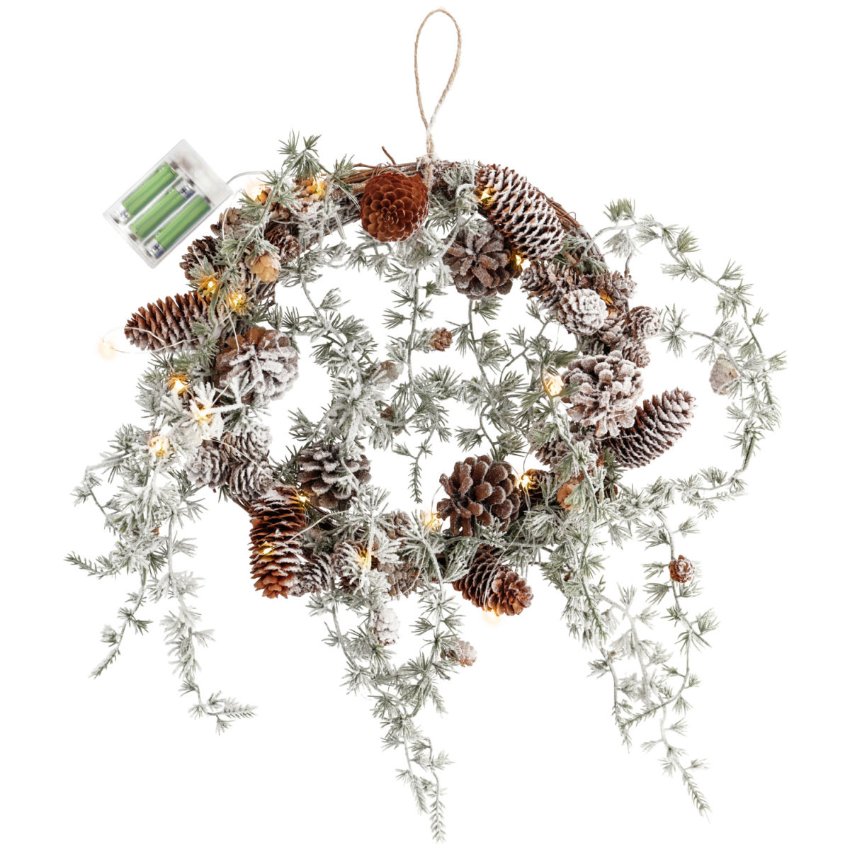 Ghirlanda decorativa con LED Amino; 40 cm (Ø); verde/marrone