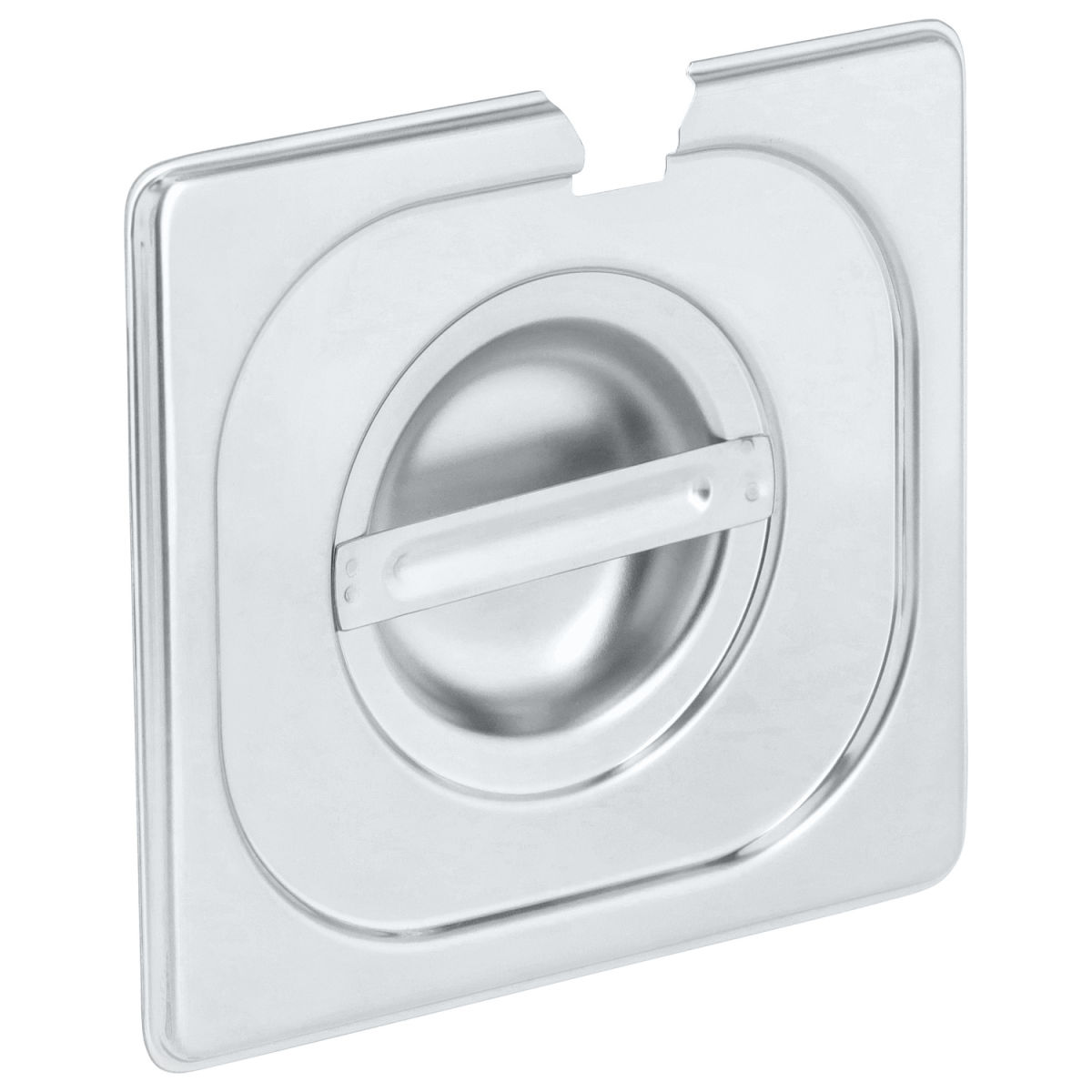 Coperchi Gastronorm Smart con incavo per cucchiaio 1/6 PULSIVA; Misura GN 1/6, 17.6x16.2 cm (LxL); argento