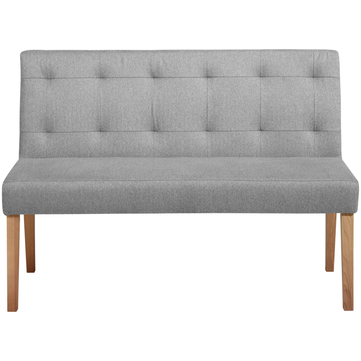 Banco de 2 plazas Tolga VEGA; 126x55x90 cm (AnxProfxAt); Asiento gris claro, Estructura marrón