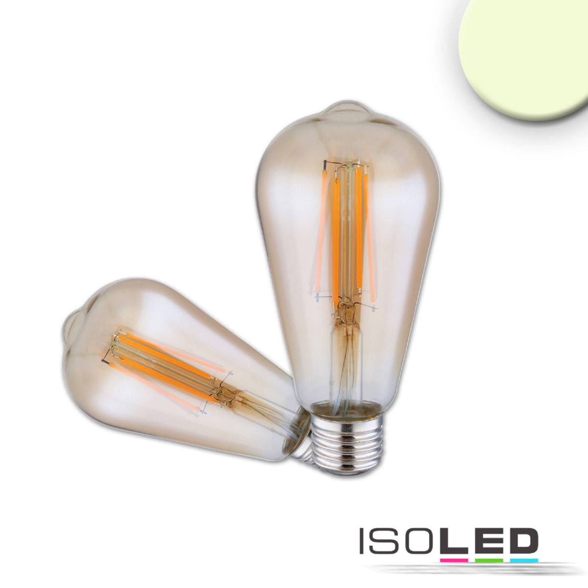 Lámpara LED E27 Vintage Line I ISOLED; 14x6.4 cm (LgxØ); transparente