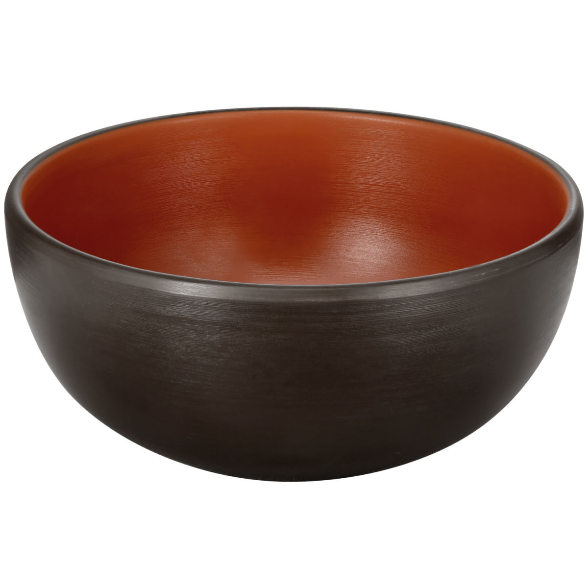 Cuenco Levana PULSIVA; 620ml, 14.5x6.5 cm (ØxAt); terracota/negro; redonda; 6 pz. / Paquete