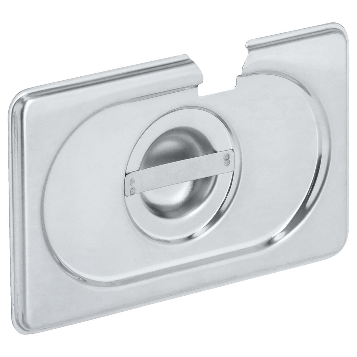 Coperchi Gastronorm Smart con incavo per cucchiaio 1/9 PULSIVA; Misura GN 1/9, 17.6x10.8 cm (LxL); argento