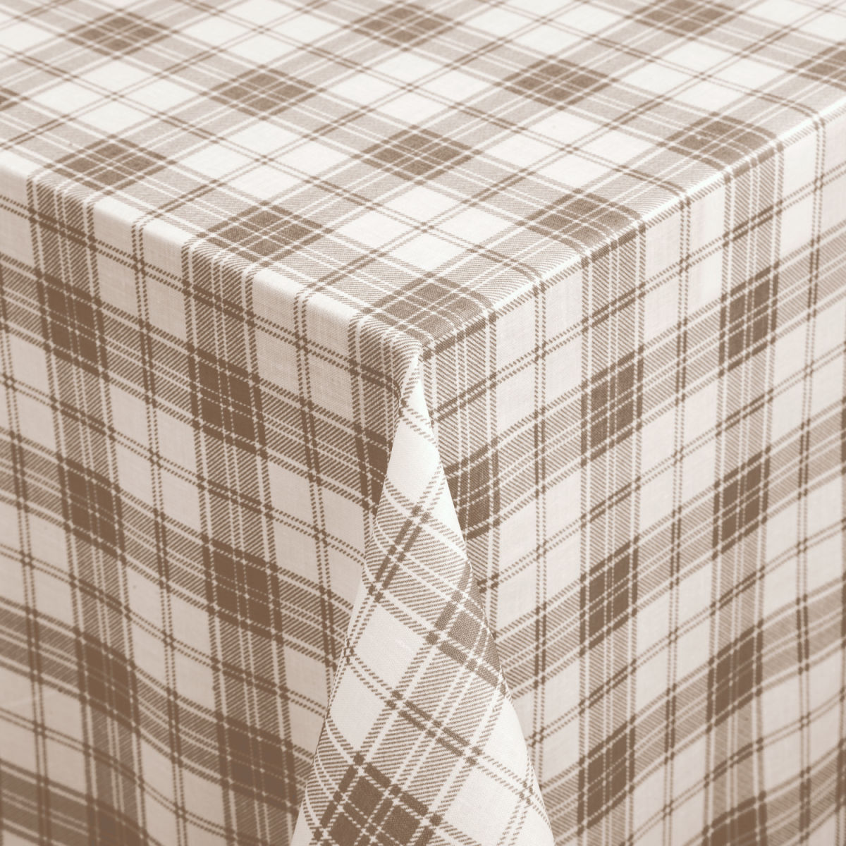 Tovaglia Crosscheck quadrata/rettangolare PULSIVA; 80x80 cm (LxL); tortora