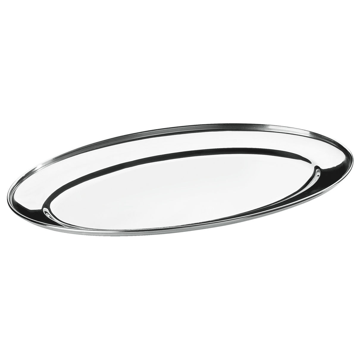 Vassoio in acciaio Kanon PULSIVA; 30x22x2 cm (LxLxH); argento; ovale
