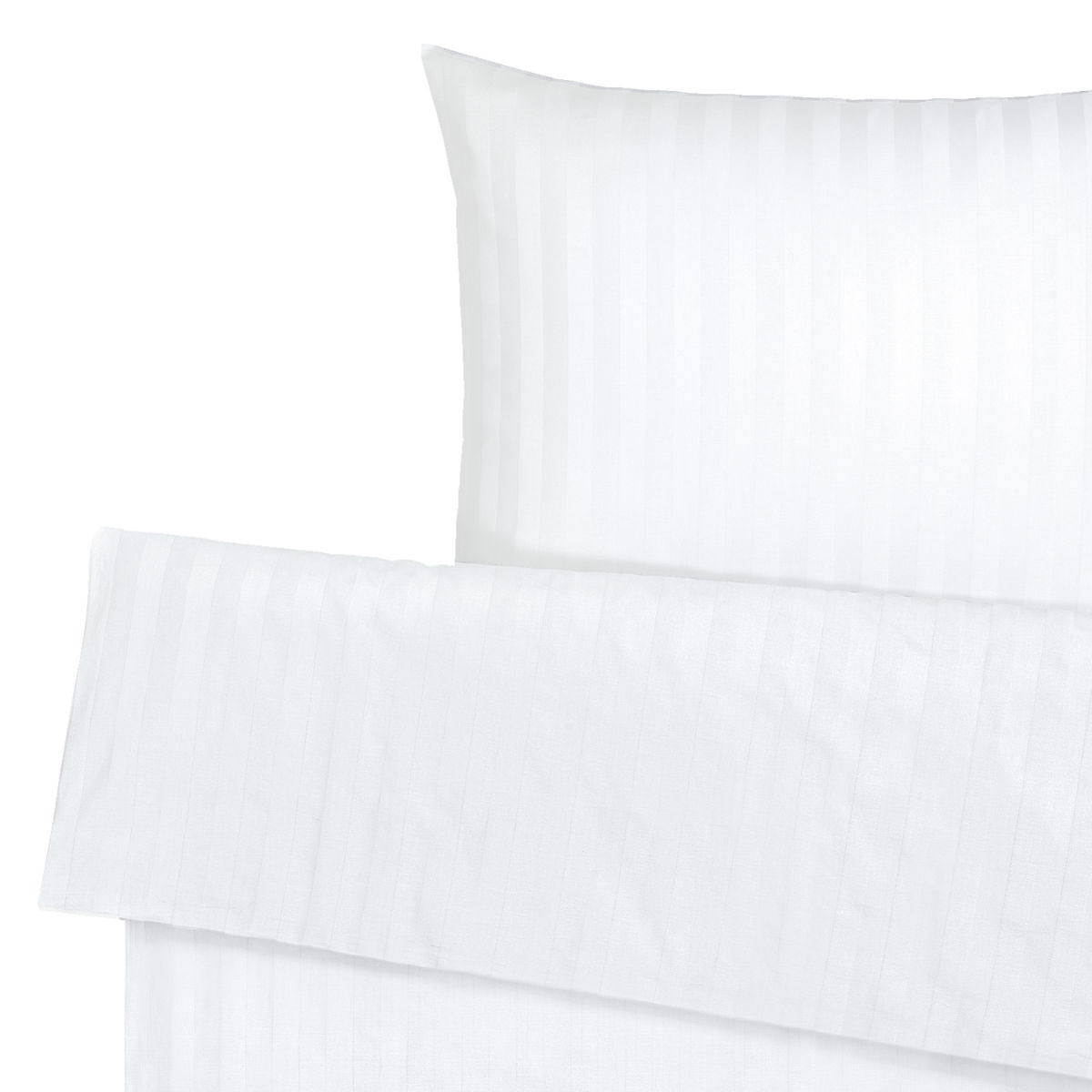 Set copripiumino e federa Roma-Meran ERWIN M.; 135x200 cm (LxL), 40x80 cm (LxL); bianco