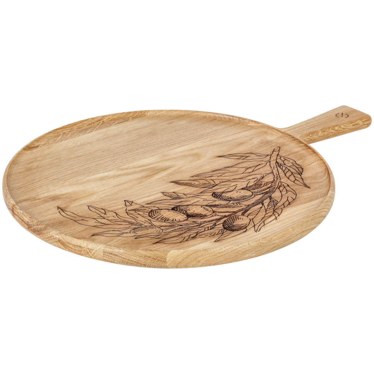 Tagliere in legno per pizza Morello decorato VEGA; 35x2 cm (ØxH); quercia; rotonda