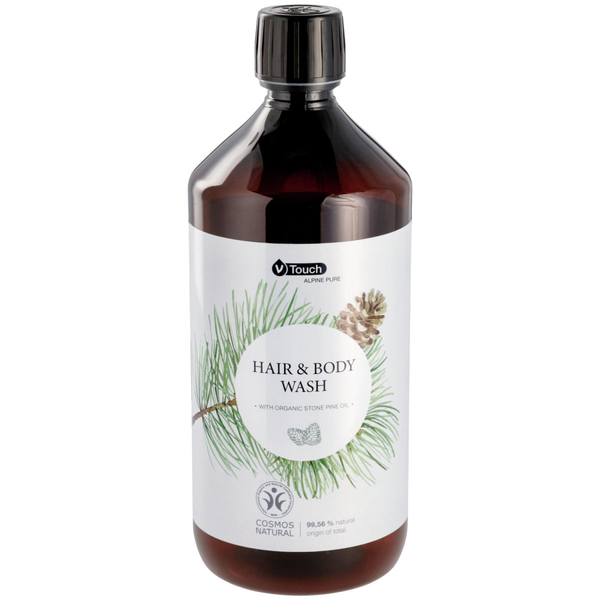 V-Touch Hotel shampoo en douchegel Pure Alpine  2 in 1 navulfles; 1000 ml; crème wit; 6 stuk / verpakking