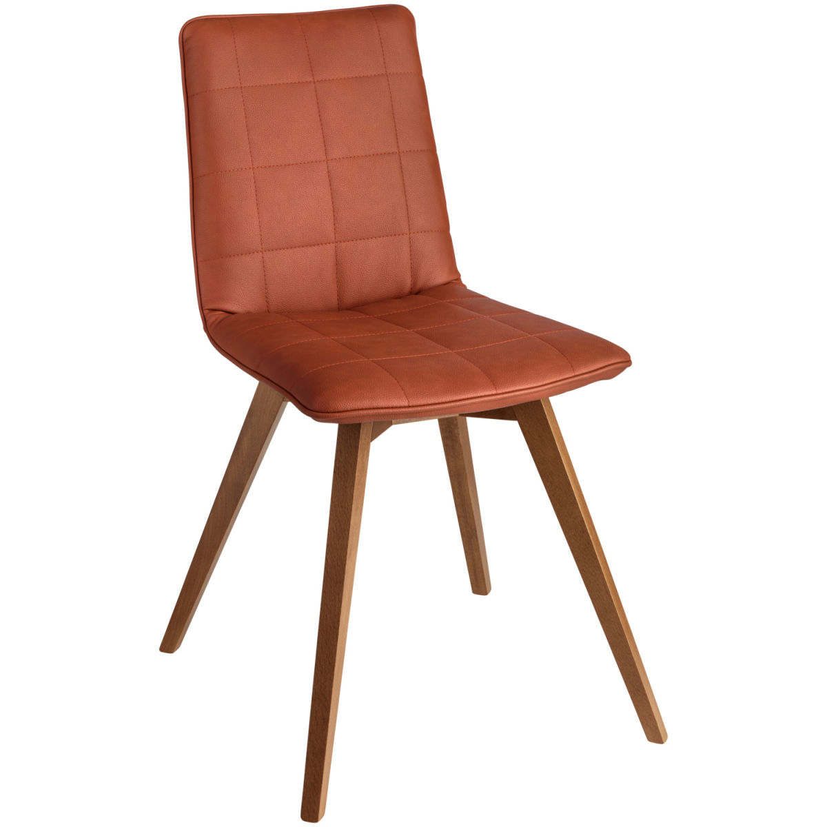 Sedia a guscio Milaria in similpelle, 2 pezzi VEGA; 60x51x88.5 cm (LxPxH); seduta cognac, struttura noce; 2 set / Pacco