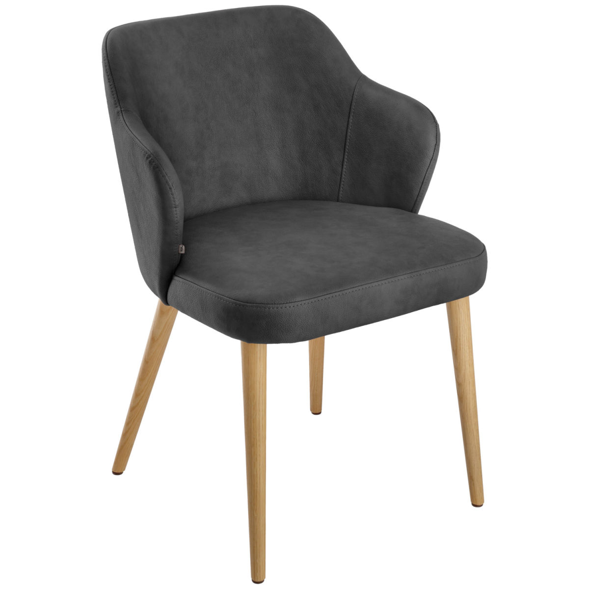 VEGA Polsterstuhl Katya Kunstleder 55x58x81 cm (BxTxH); Sitz anthrazit, Gestell braun