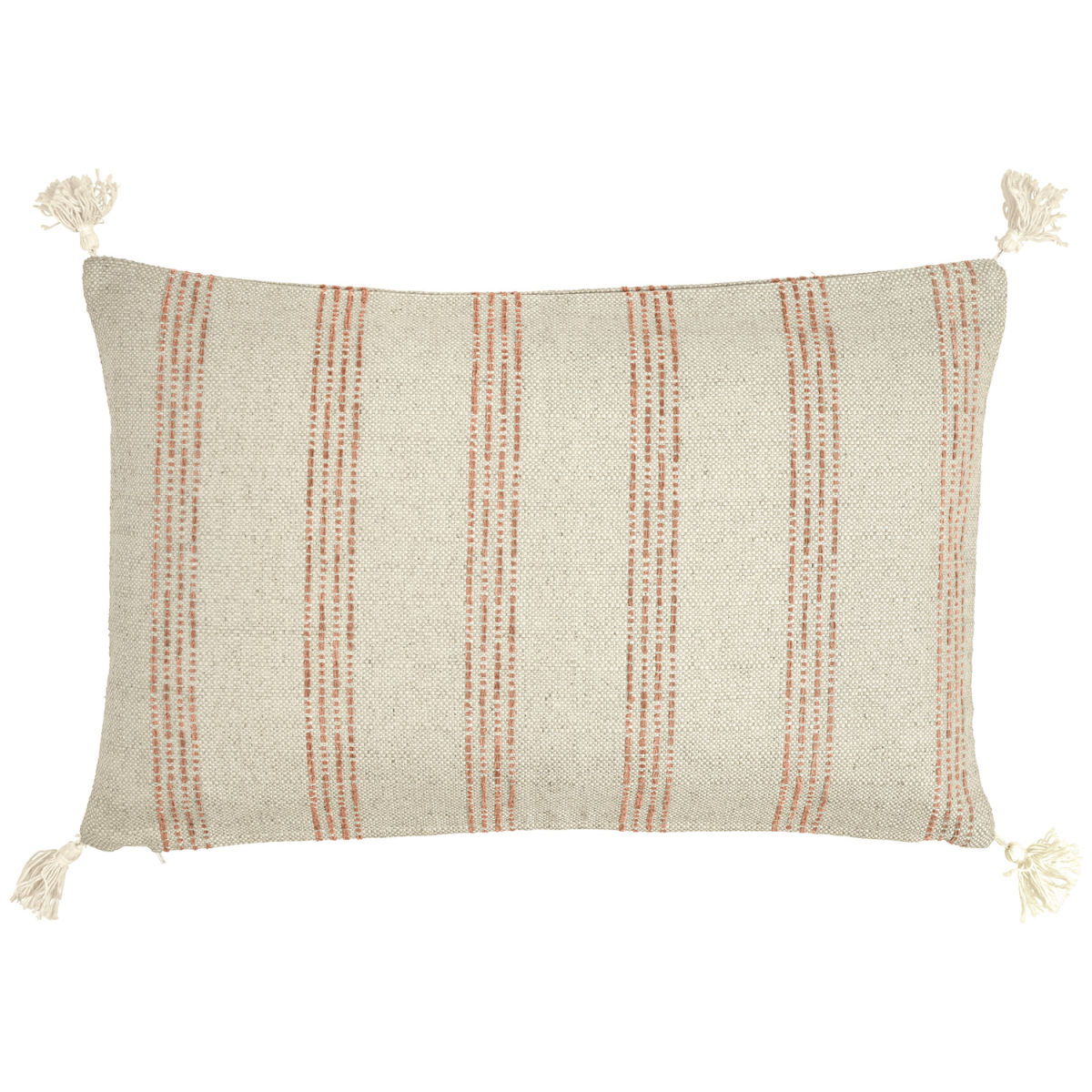 ERWIN M. Kissenhülle Torano breit gestreift 30x50 cm (BxL); creme/terrakotta