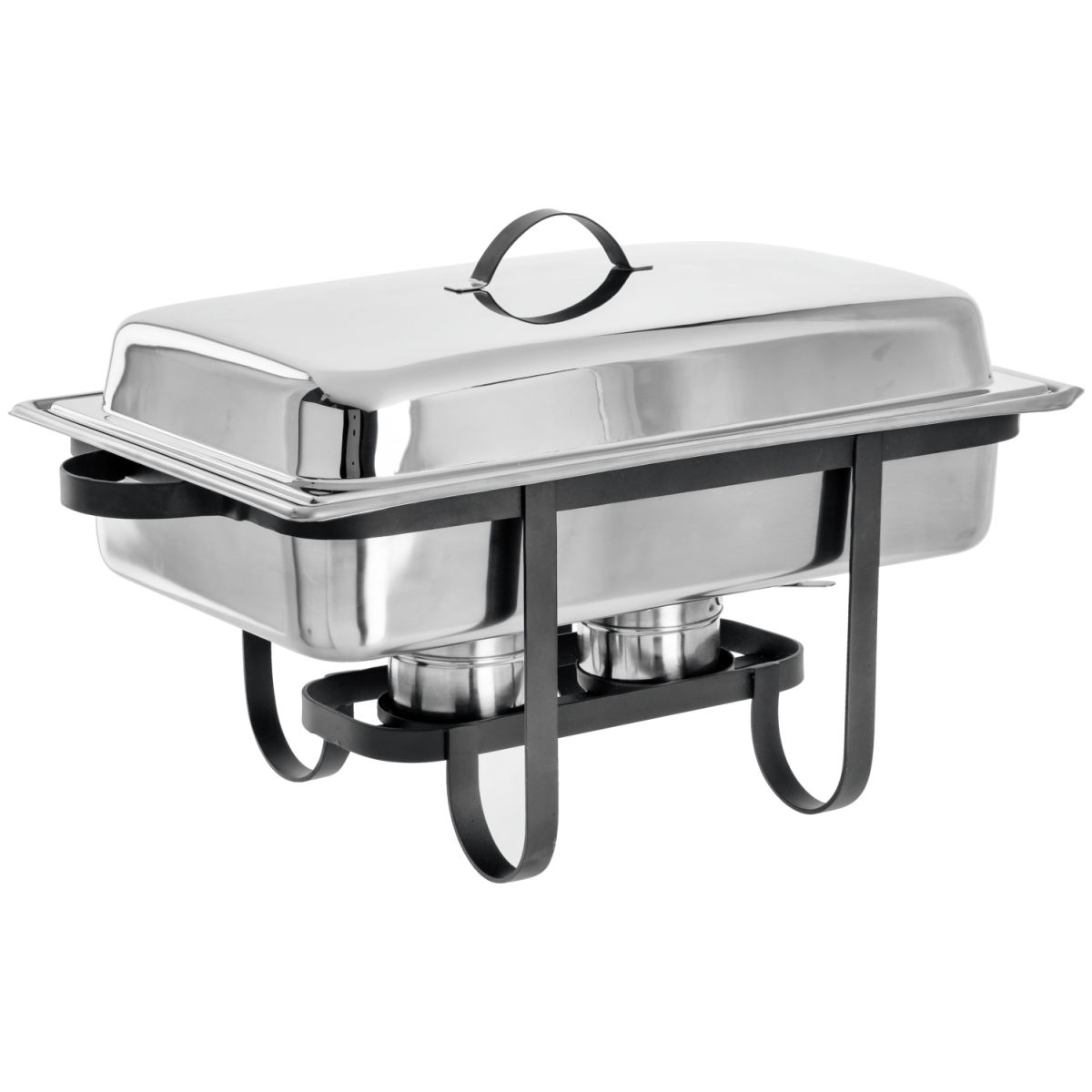 Chafing Dish Karthago PULSIVA; Misura GN 1/1, 9000ml, 67x36.5x37 cm (LxPxH); argento/nero; rettangolare