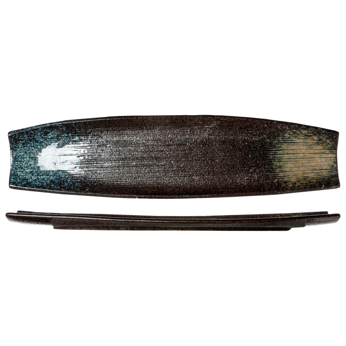 Cosy & Trendy Platte Black yoru rechteckig 51x13x3.5 cm (LxBxH); schwarz/blau; 2 Stück / Pack