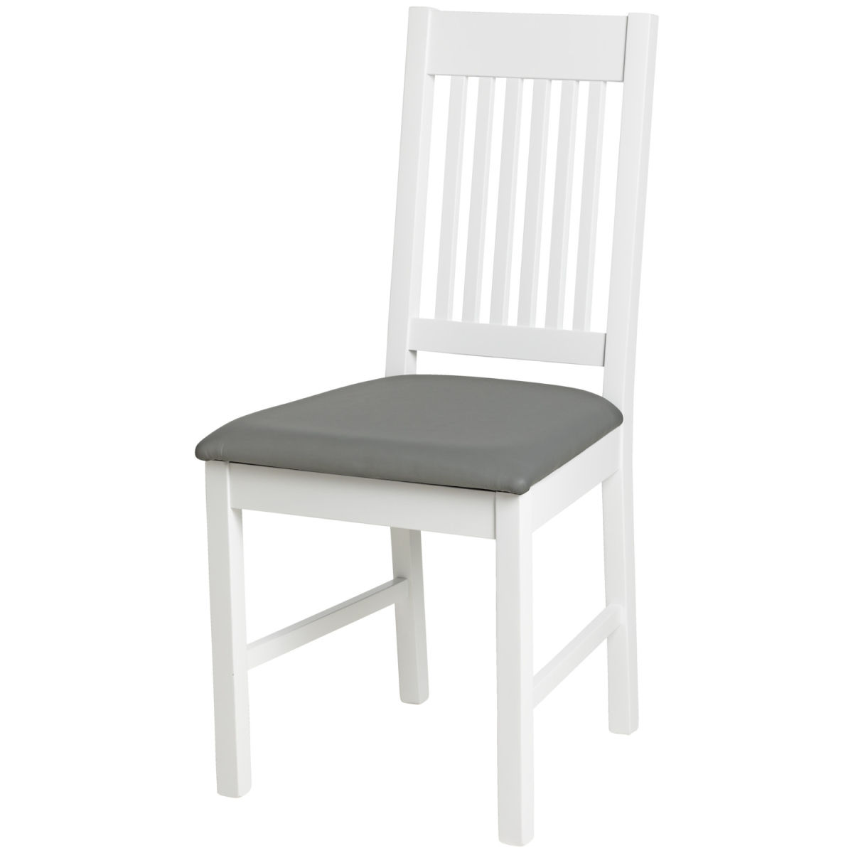 Sedia in legno Willow PULSIVA; 45x55x95 cm (LxPxH); seduta grigio chiaro, struttura bianco; 2 pz. / confezione