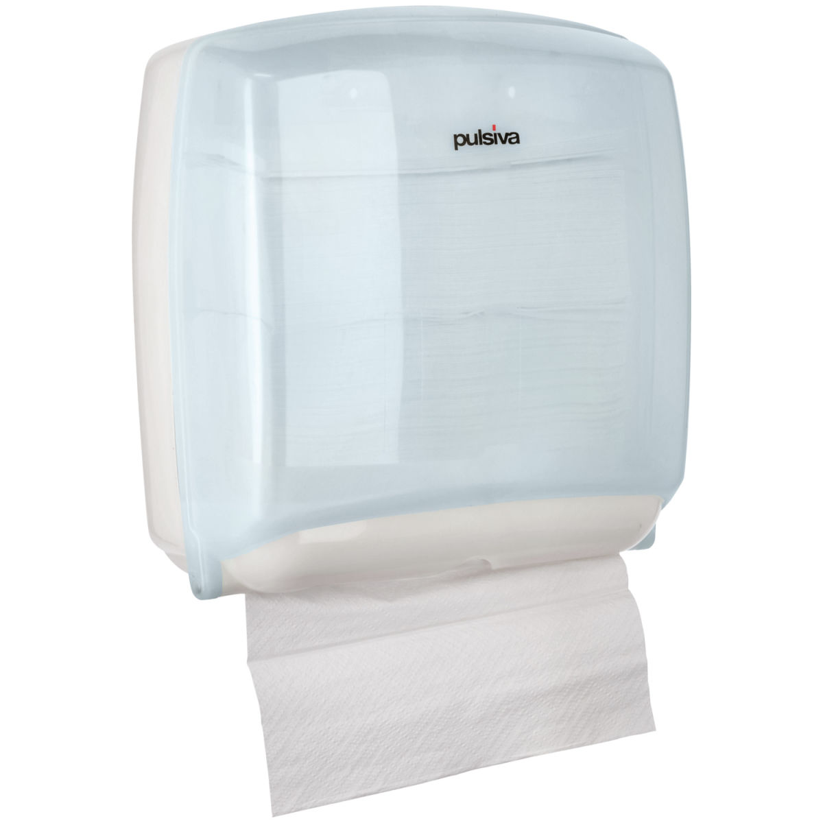 Dispenser carta asciugamni piegati KS 1000 PULSIVA; 30.5x13.5x30 cm (LxPxH); verde chiaro/trasparente