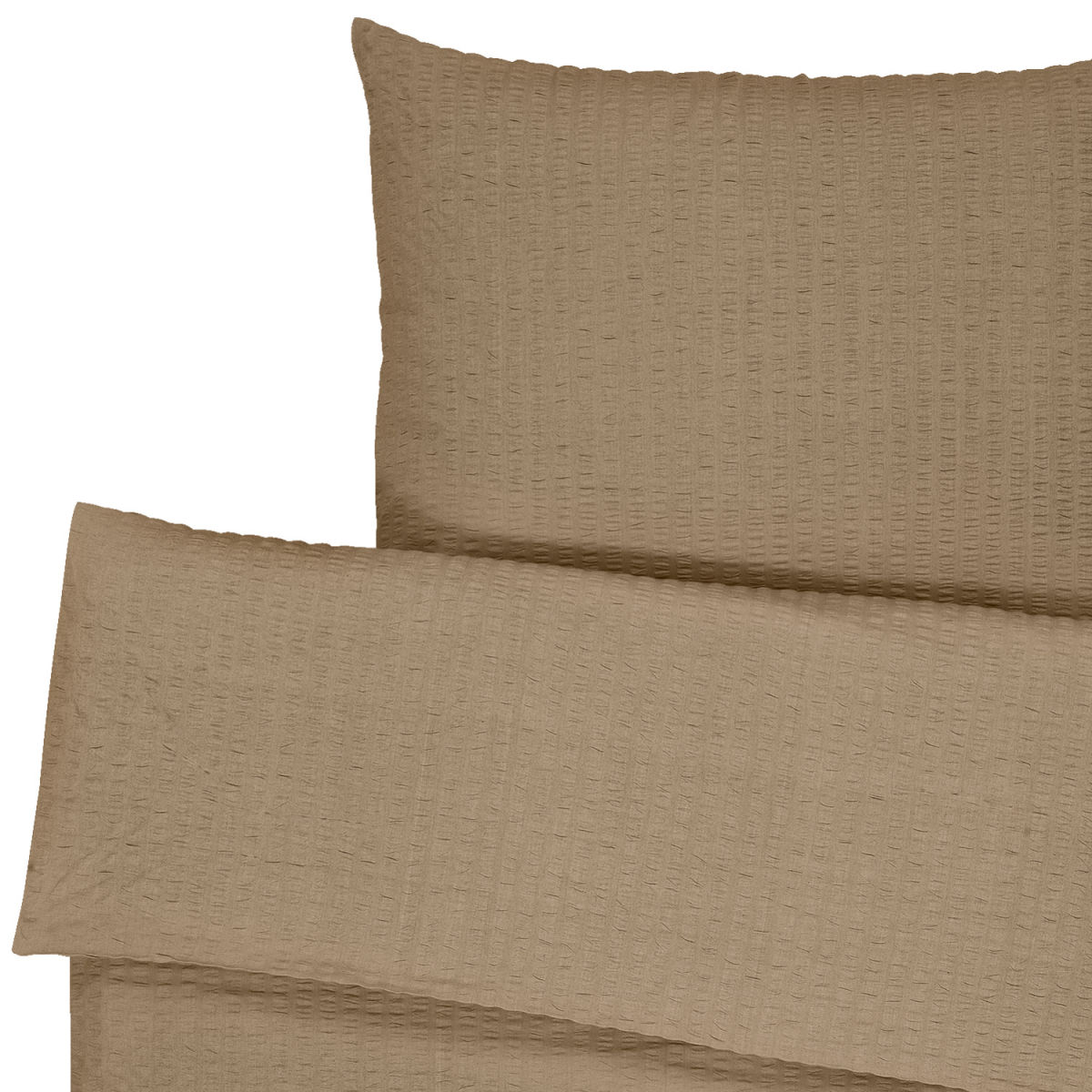 Copripiumino Maiorca chiusura a sacco per hotel ERWIN M.; 140x200 cm (LxL), 70x90 cm (LxL); moka