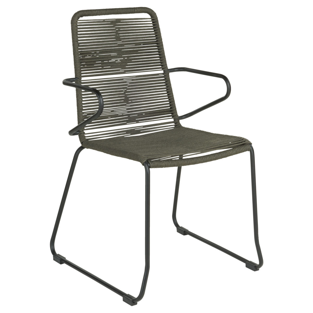 Sedia Filea con braccioli VEGA; 58x56x87 cm (LxPxH); seduta antracite, struttura nero; 4 pz. / confezione