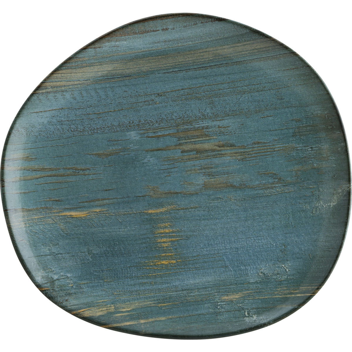 Bonna Plat bord organisch Madera Mint; 29x27 cm (LxB); turquoise/bruin/zwart; organisch; 6 stuk / verpakking