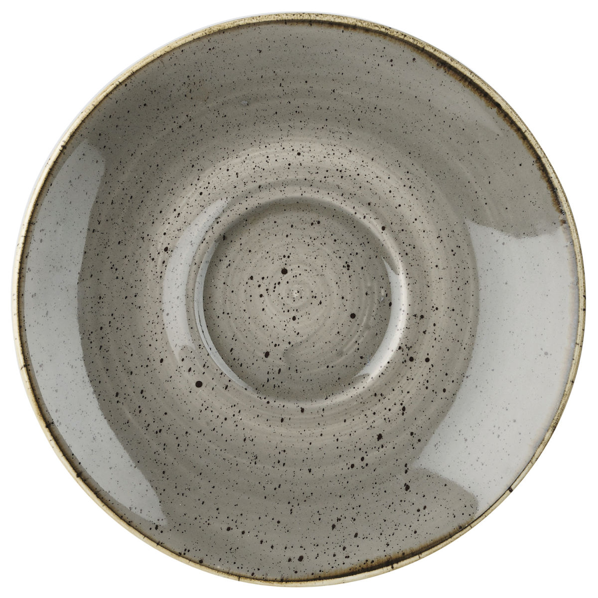 Cappuccino basso Stonecast Peppercorn Churchill; 15.6 cm (Ø); grigio/marrone; rotonda; 12 pz. / Pacco