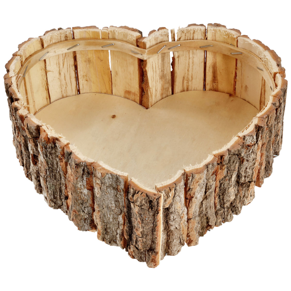 Vaso fiori in legno Palmina; 22x22x7 cm (LxLxH); marrone