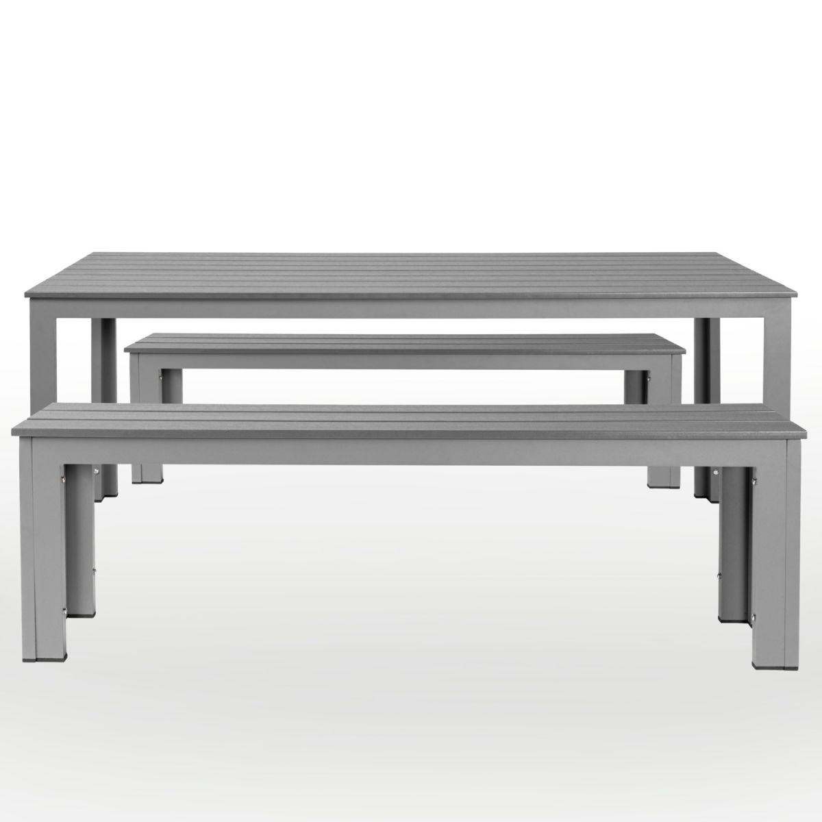 PULSIVA Outdoor-Sitzgruppe Lamero 3-teilig mit Sitzbank grau/anthrazit