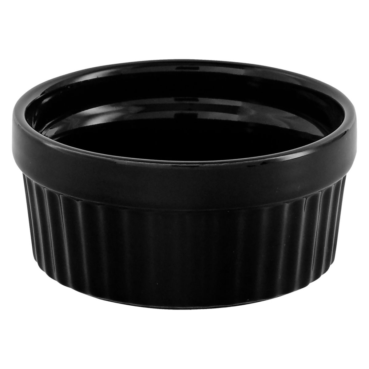 Terrina soufflé Siga VEGA; 165ml, 9x4.2 cm (ØxH); nero; rotonda; 6 pz. / confezione