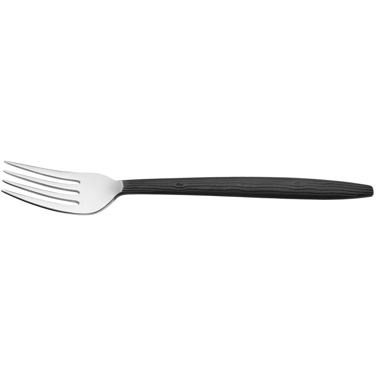 Tenedor de mesa Kapstadt VEGA; 20.5 cm (Lg); plateado, mango negro; 12 pz. / Paquete