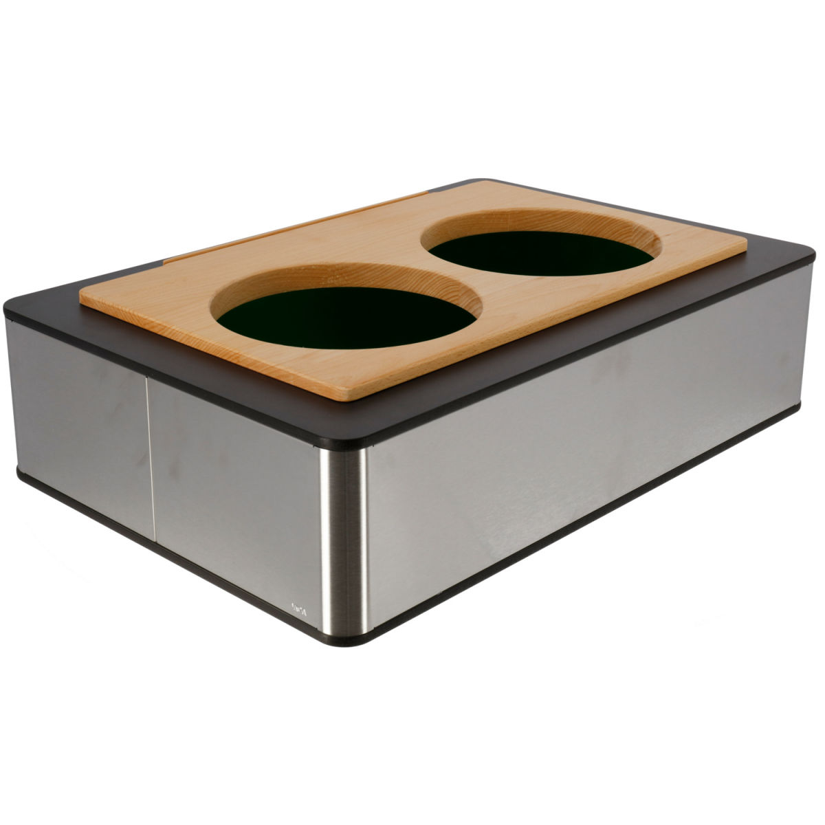 Espositore buffet Fundale per 2 ciotole, GN 1/1 VEGA; GN 1/1, 63x42.5x17.5 cm (LxLxH); acciaio inox/antracite/faggio; rettangolare