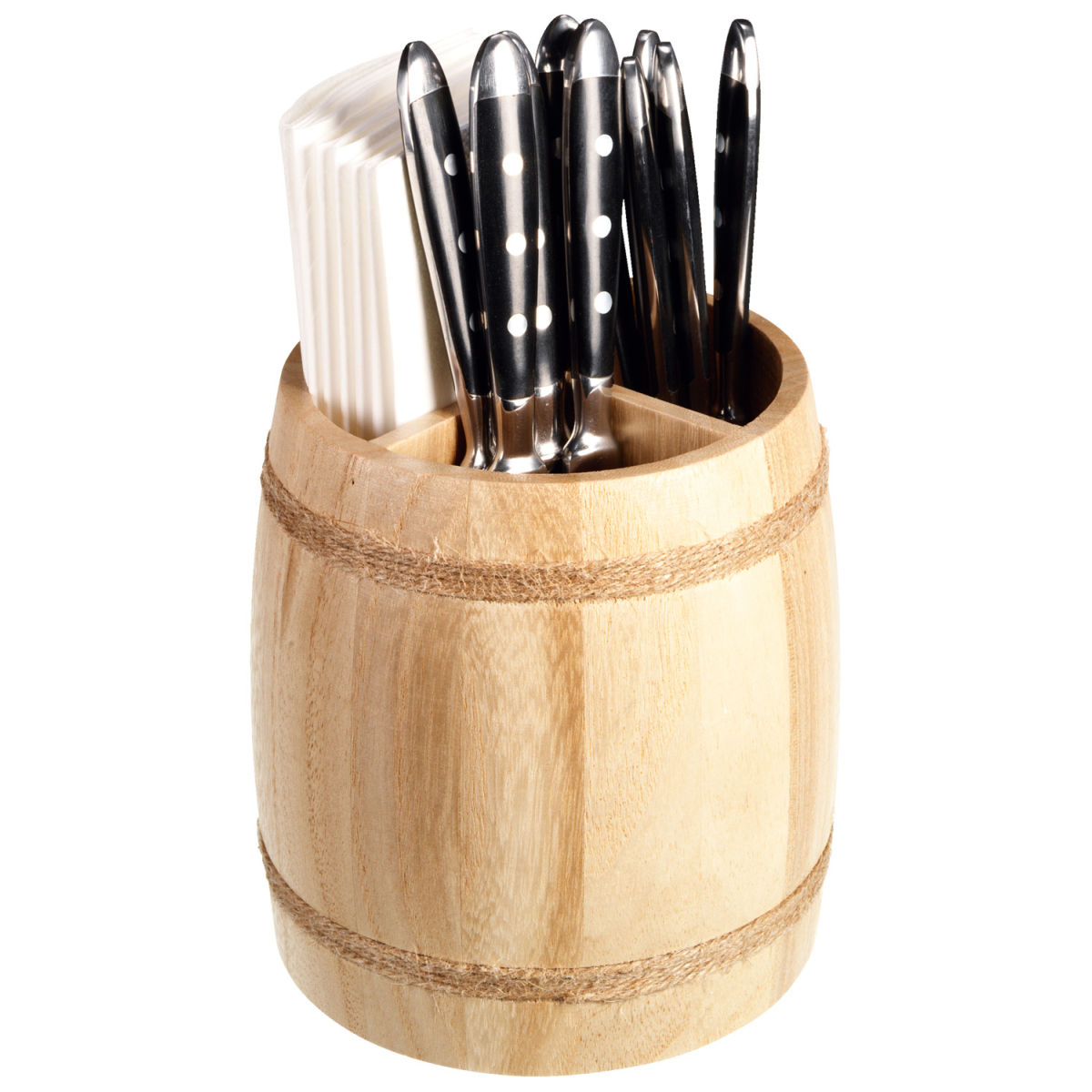 Portaposate Barrel PULSIVA; 14.5x13.5 cm (ØxH); naturale