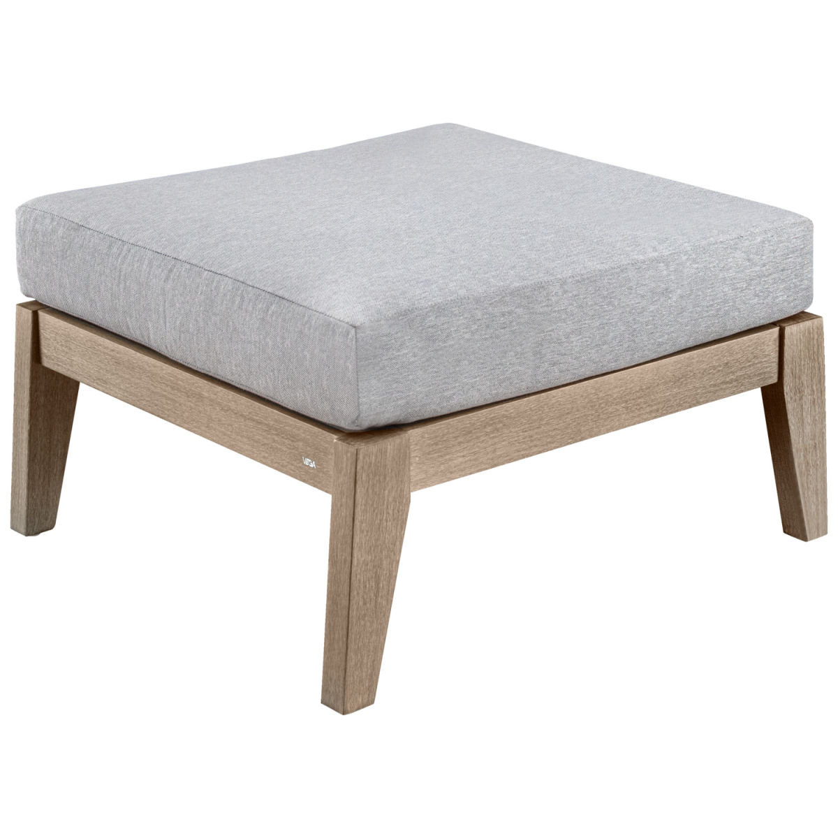 Pouf esterno Ventura VEGA; 60x60x37.5 cm (LxLxH); seduta grigio chiaro, struttura marrone; quadrata