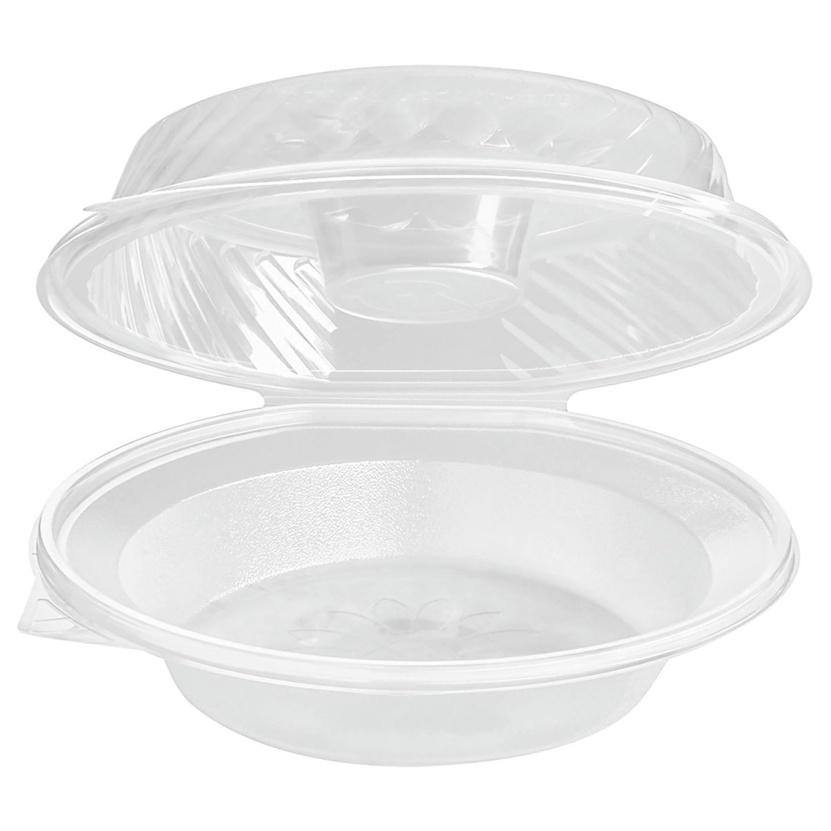 Ciotola per insalata con scomparto per salse e intingoli nel coperchio a cupola. PULSIVA; 1600ml, 21.5x8.1 cm (ØxH); trasparente; 25 pz. / confezione