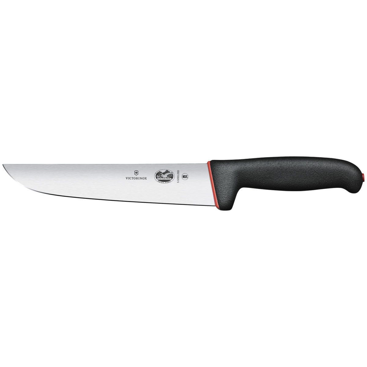 Victorinox Slagersmes Fibrox Dual Grip recht; Lemmetlengte 20 cm, 33 cm (L); zilver/zwart/rood