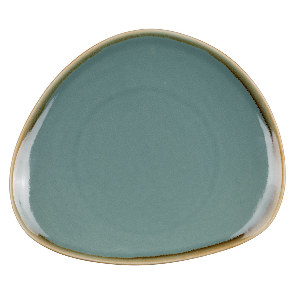 PULSIVA Plat bord Glaze driehoekig; 16.5x14.5x2 cm (LxBxH); blauw; driehoekig; 6 stuk / verpakking