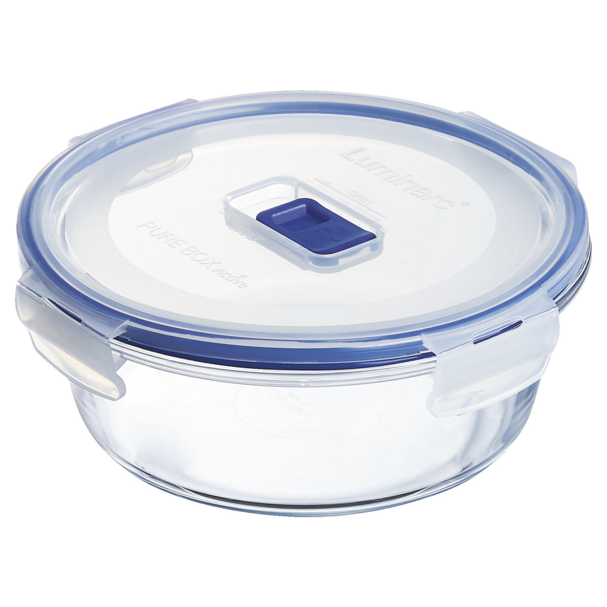 Luminarc Glasskål Pure Box Active med lock rund; 920 ml, 18x7 cm (ØxH); Transparent; Rund; 6 Styck / Förpackning
